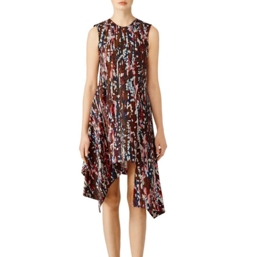 Marni Clematis Print Dress Cotton Asymmetrical  4